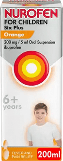 NUROFEN FC 6 ORANGE SUSP N SPOON 200ML - Cobh Pharmacy