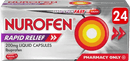 NUROFEN RAPID RELIEF 200MG LIQUID CAPS 24CAPS PH ONLY - Cobh Pharmacy