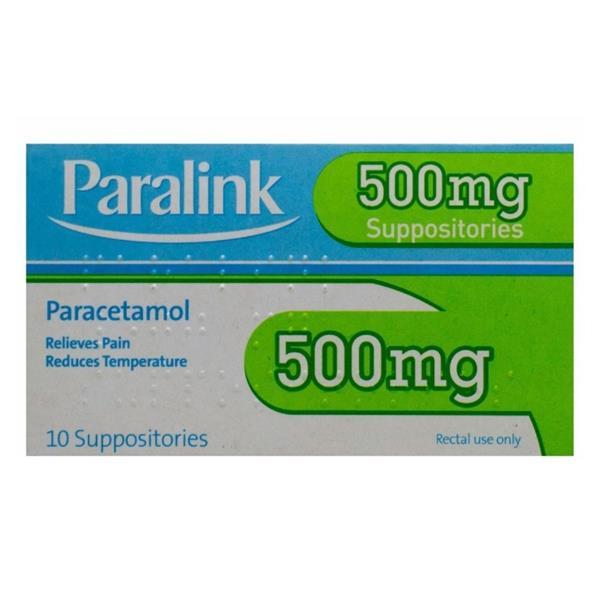 Paralink Paracetamol Suppositories 500mg 10 Pack