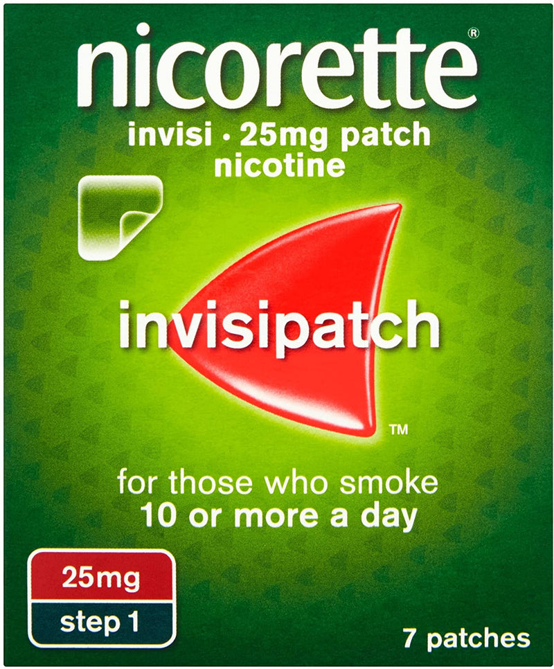 Nicorette Invisi Extra Strength 25mg Step 1 Patches 7 Pack