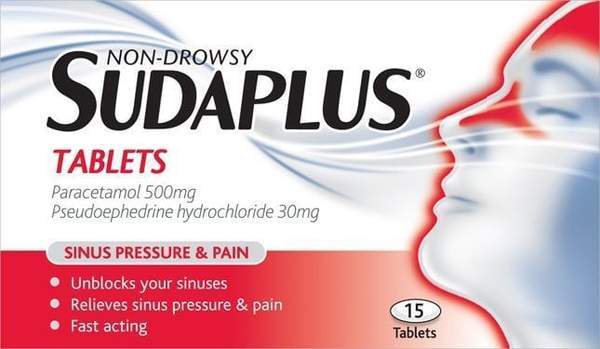 Sudaplus 500mg/30mg Tablets 15 Pack