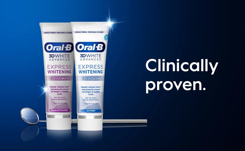 ORAL B 3D WHITE EXPRESS WHITENING GLOSSY WHITE TOOTHPASTE 75ML