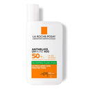 La Roche Posay Anthelios Oil Correct F50+ sunscreen in 50ml bottle with invisible fluid texture and oil control properties.