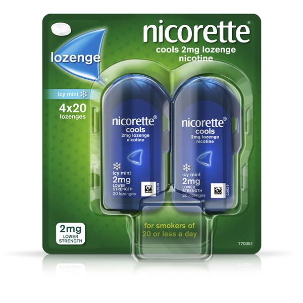 NICORETTE LOZENGES COOLS 2MG 80