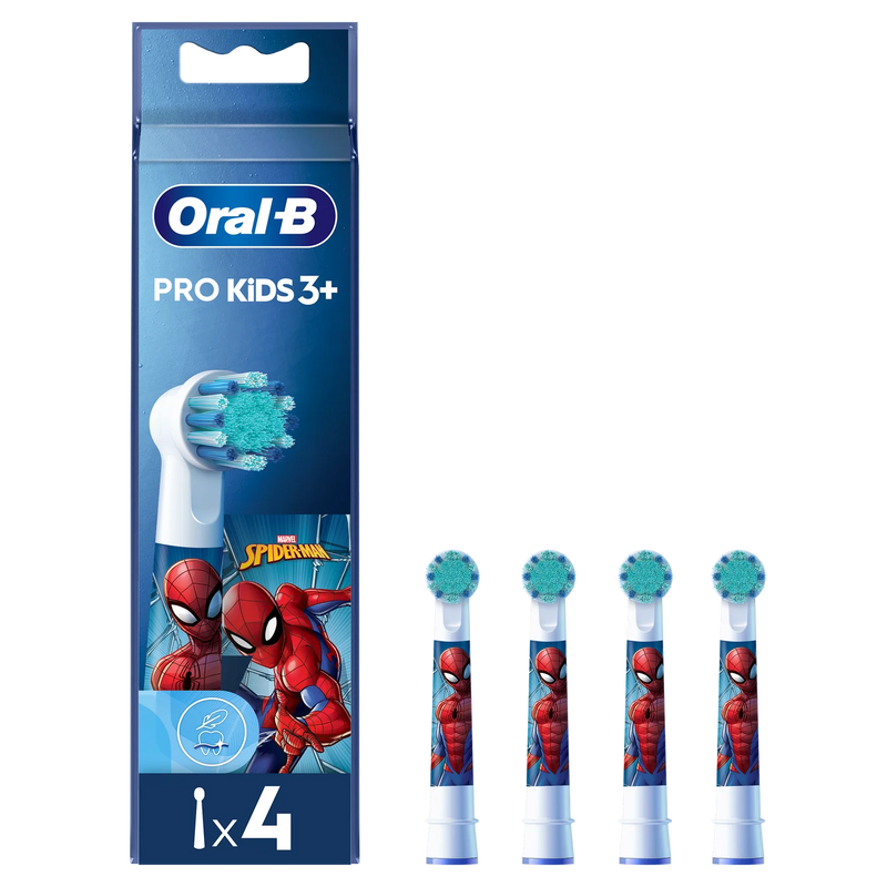 ORAL B KIDS STAGES SPIDERMAN REFILL HEADS 4 PACK