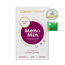 Cleanmarine MenoMin 60 capsules bottle, natural vitamins for women's wellbeing, featuring a sleek label with product details.