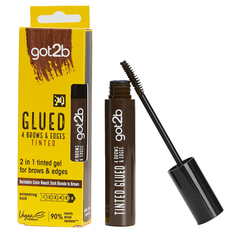 SCHWARZKOPF GOT2B GLUED 4 BROWS & EDGES DARK BROWN TINTED GEL 16ML
