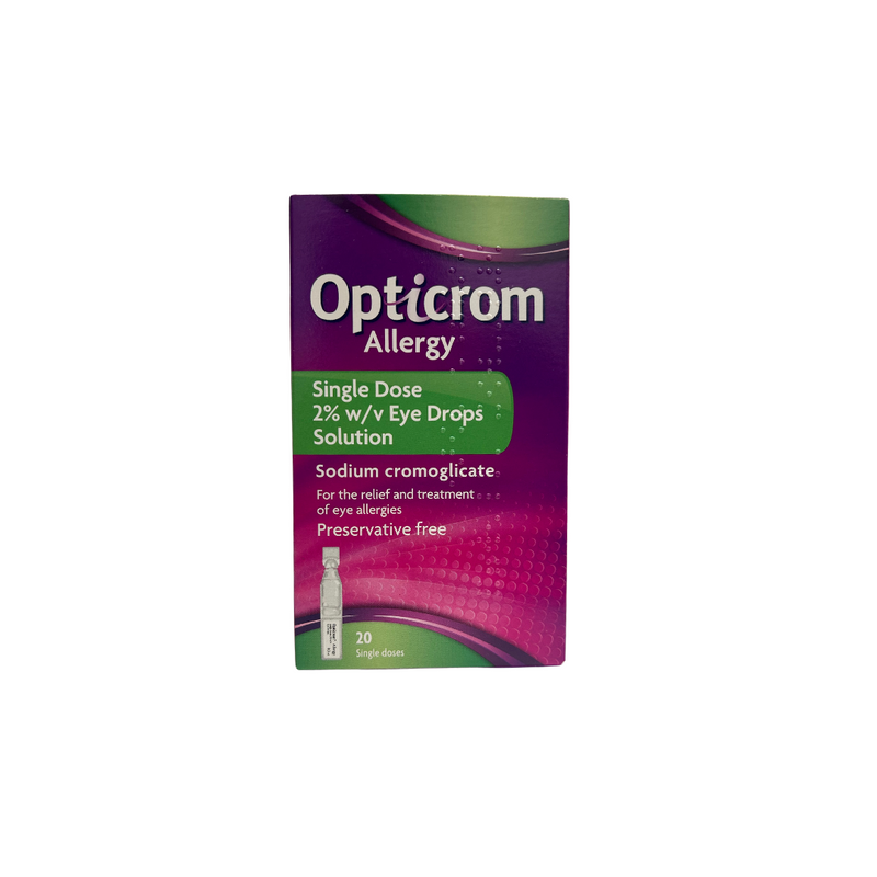 OPTICROM ALLERGY EYE DROPS 20 SINGLE DOSE