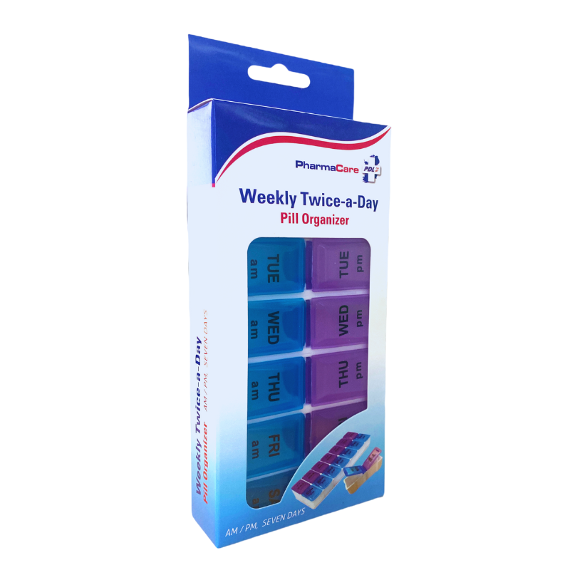 PHARMACARE WEEKLY TWICE A DAY PILL ORGANIZER 1 PACK