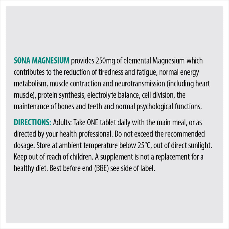 SONA MAGNESIUM 250MG ONE A DAY 120 TABS