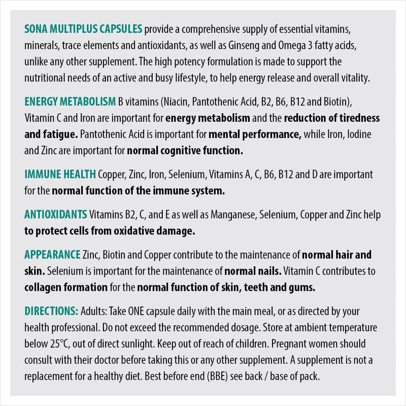 SONA MULTIPLUS CAPSULES 90S