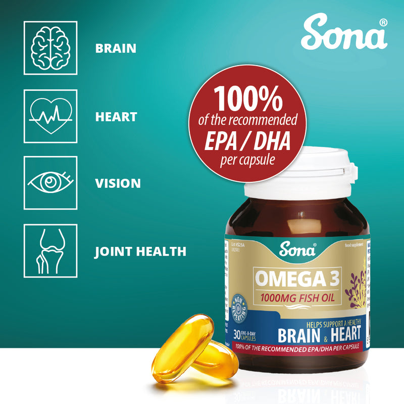 SONA OMEGA 3 1000MG FISH OIL PER CAPSULE 90 CAPS