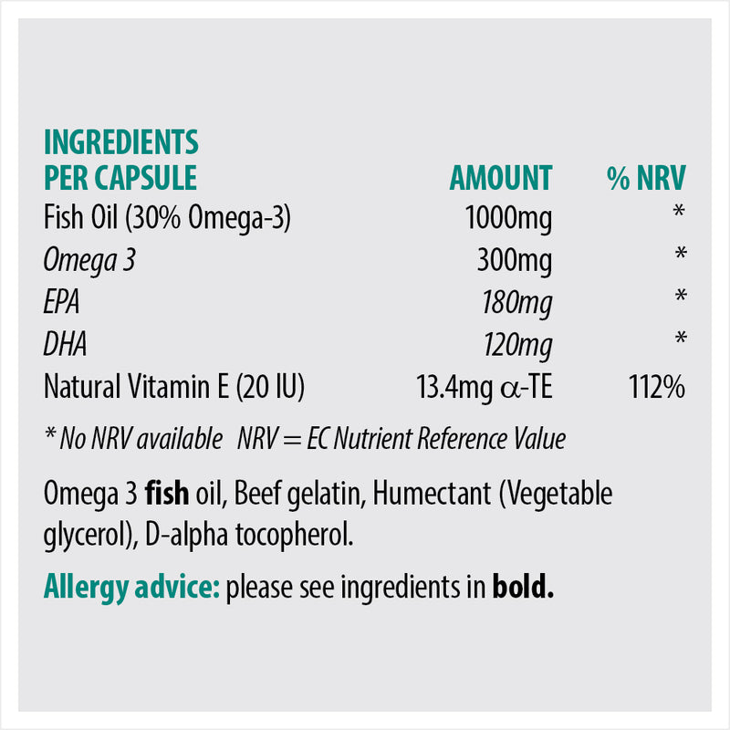 SONA OMEGA 3 1000MG FISH OIL PER CAPSULE 90 CAPS