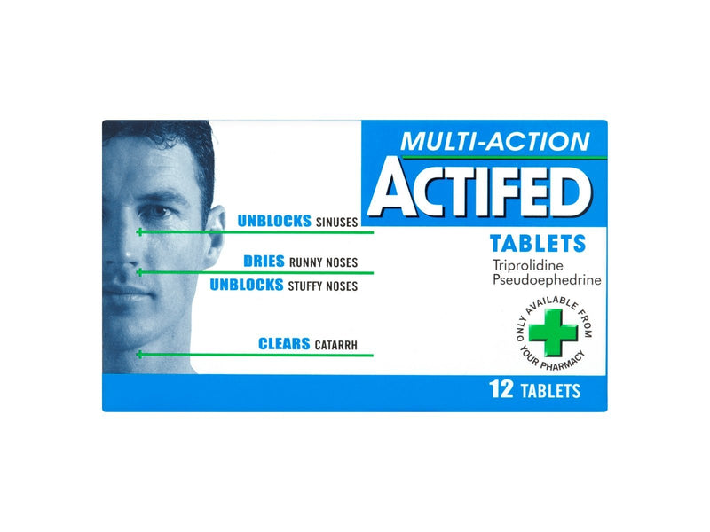 Actifed Tablets 60mg/2.5mg - 12 Pack - Cobh Pharmacy