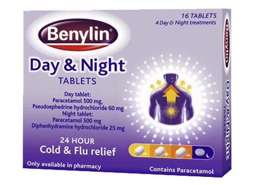 Benylin Day & Night Tablets - 16 Pack - Cobh Pharmacy