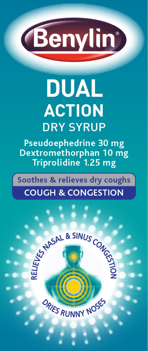 Benylin Dual Action Dry Syrup 100ml - Cobh Pharmacy