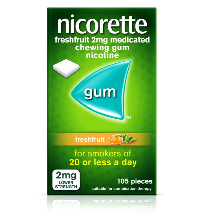 NICORETTE FRESHFRUIT 2MG MED CHEW GUM