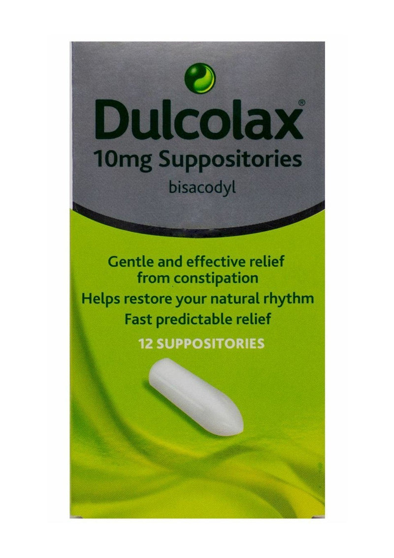 Dulcolax 10mg Bisacodyl Suppositories 12 Pack - Cobh Pharmacy