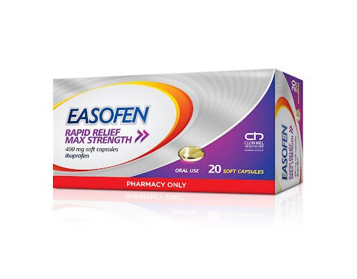 EASOFEN RAPID RELIEF 400MG SOFT CAPS 20CAPS PH ONLY CLONMEL - Cobh Pharmacy