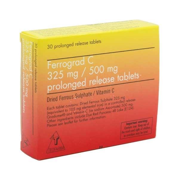 Ferrograd C 325mg/500mg Tablets - 30 Pack - Cobh Pharmacy