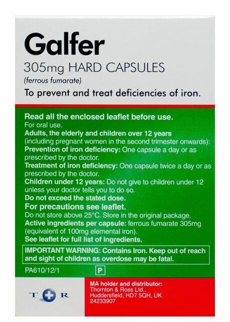 Galfer 305mg Capsules - 28 Pack - Cobh Pharmacy