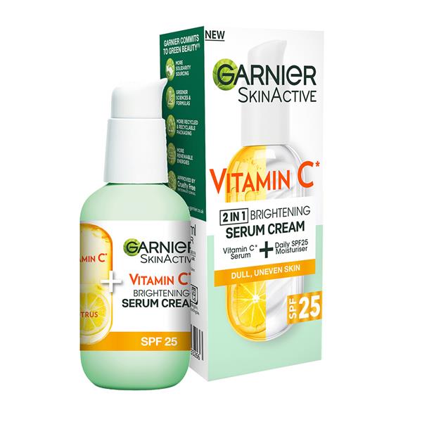 GARNIER SKINACTIVE VITAMIN C S 2IN1 BRIGHTENING SERUM CREAM 50ML - Cobh Pharmacy