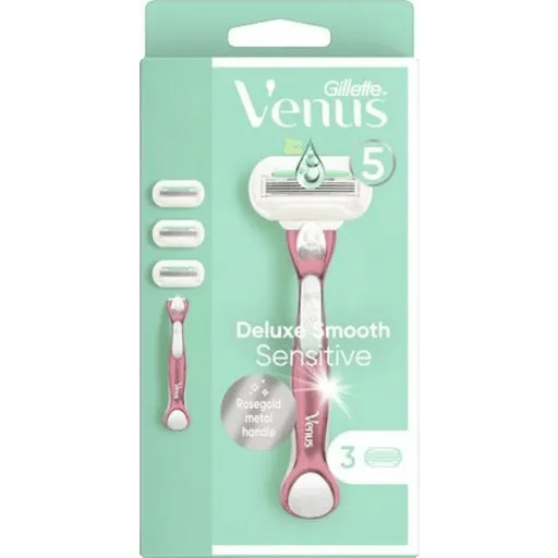 GILLETTE VENUS DELUXE SMTH SENSI RG H+3 BLDS 1PCE - Cobh Pharmacy