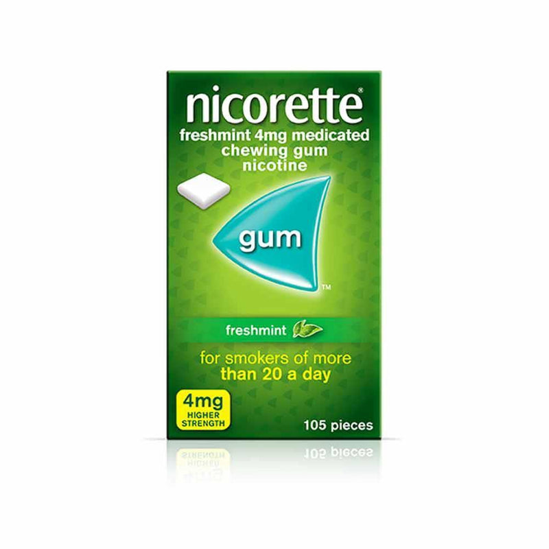 Nicorette Freshmint 4mg Sugar Free Coated Gum 105 Pieces - Cobh Pharmacy