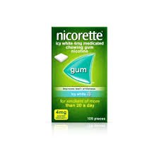 NICORETTE ICY WHITE 4MG MED CHEW GUM 105 - Cobh Pharmacy