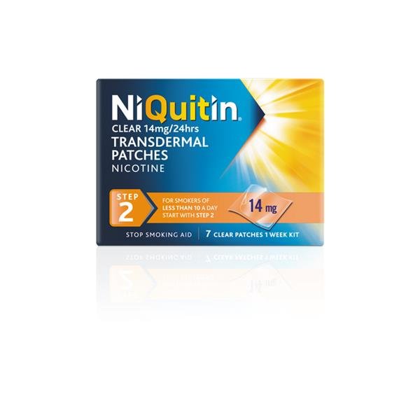 NIQUITIN CQ CLEAR 14MG STEP 2 7PATCHES - Cobh Pharmacy