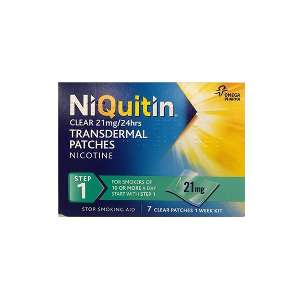 NIQUITIN CQ CLEAR 21MG STEP 1 7PATCHES - Cobh Pharmacy