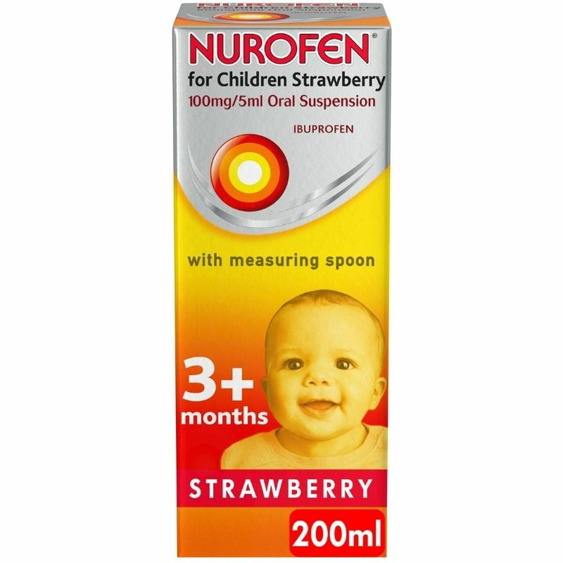 Nurofen For Children (3M+) 100mg/5ml Strawberry - 200ml - Cobh Pharmacy