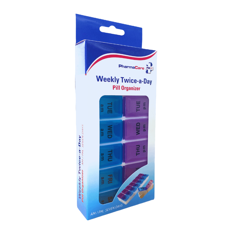 PHARMACARE WEEKLY TWICE A DAY PILL ORGANIZER 1 PACK - Cobh Pharmacy