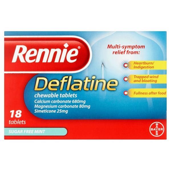 Rennie Deflatine Chewable Sugar Free Mint Tablets 18 Pack - Cobh Pharmacy