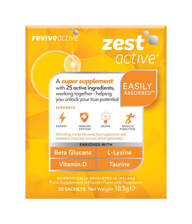 Revive Active Zest Active Food Supplement 30 Sachets - Cobh Pharmacy