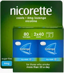 Kenvue Nicorette lozenges 4mg for smoking cessation, 80 count package, shown on a shopping webpage.