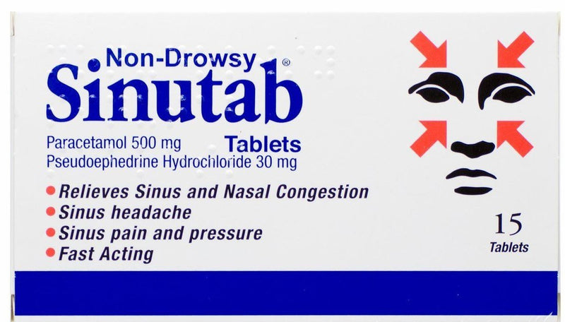 Sinutabs Non Drowsy Tablets - 15 Pack - Cobh Pharmacy