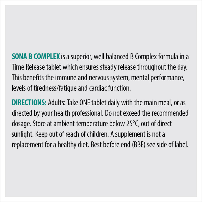 SONA B COMPLEX TIME RELEASE 120 - Cobh Pharmacy