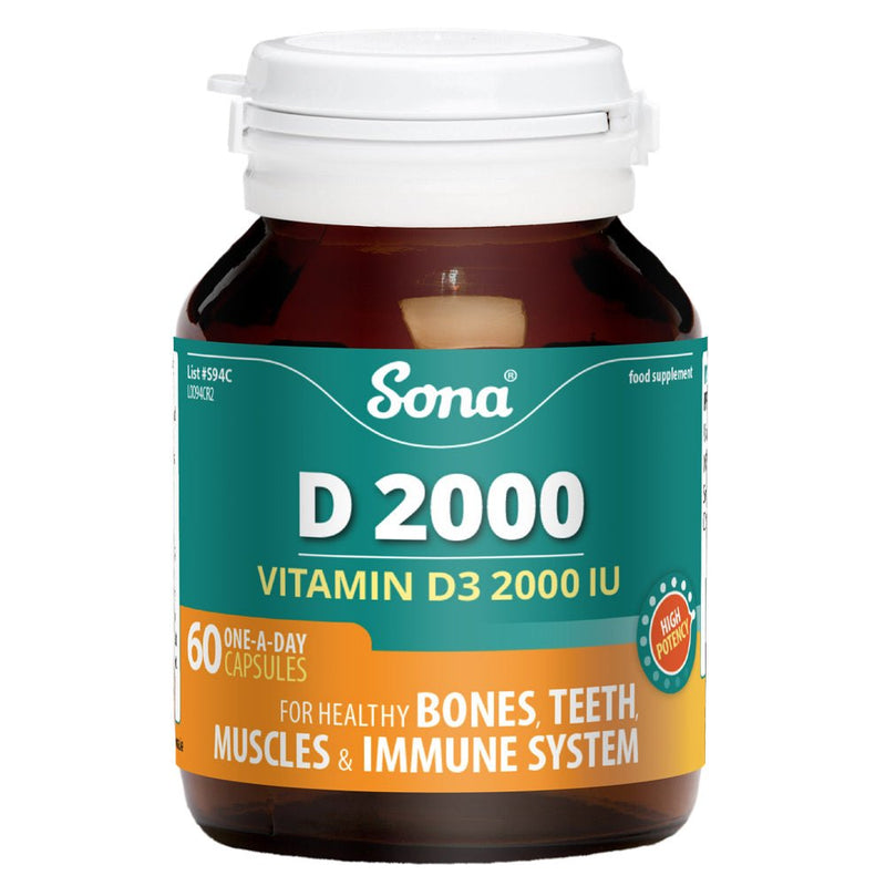 Sona D 2000 Vitamin D3 60 Capsules - Cobh Pharmacy