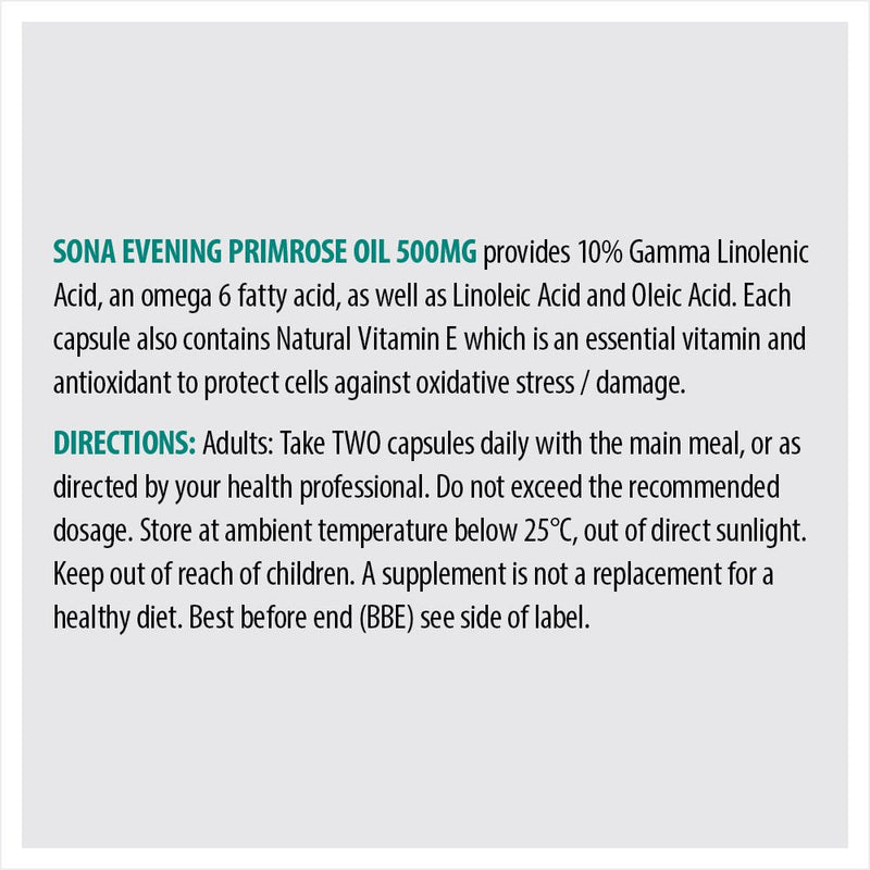 SONA EVE PRIMROSE OIL 500MG 30S - Cobh Pharmacy