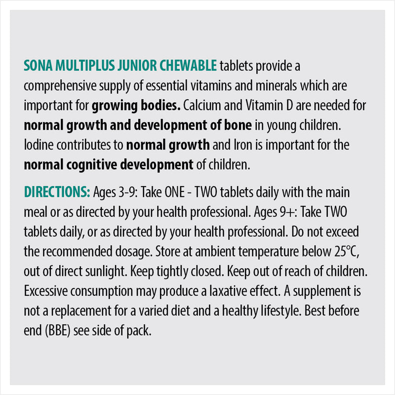 SONA MULTIPLUS JUNIOR CHEW 30 - Cobh Pharmacy