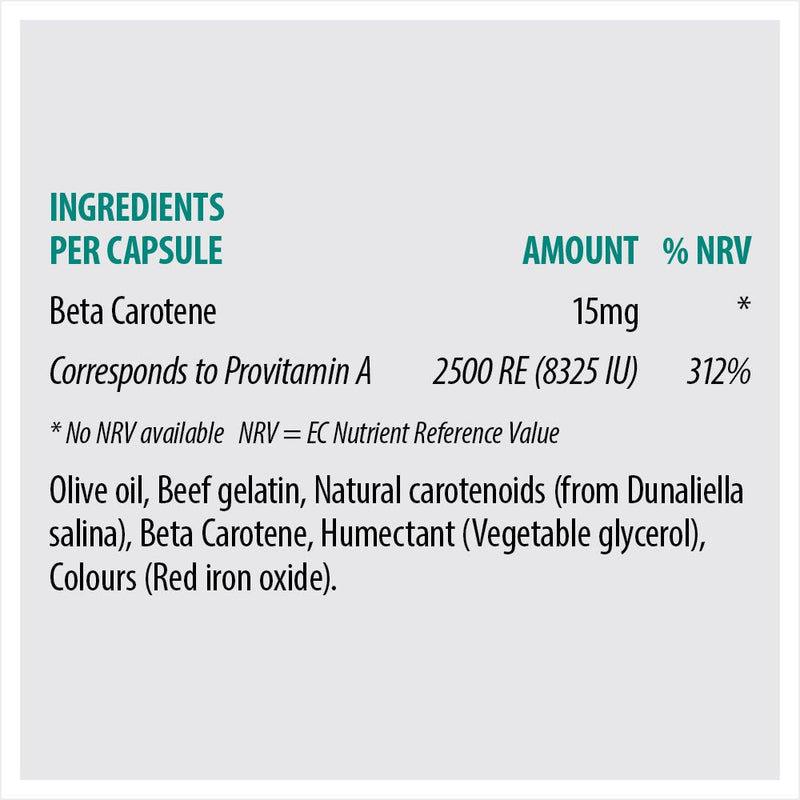 Sona Natural Beta Carotene 60 CAPS - Cobh Pharmacy