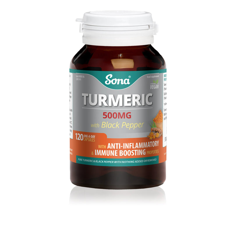 SONA TURMERIC 500MG N BLACK PEPPER 120CAP - Cobh Pharmacy