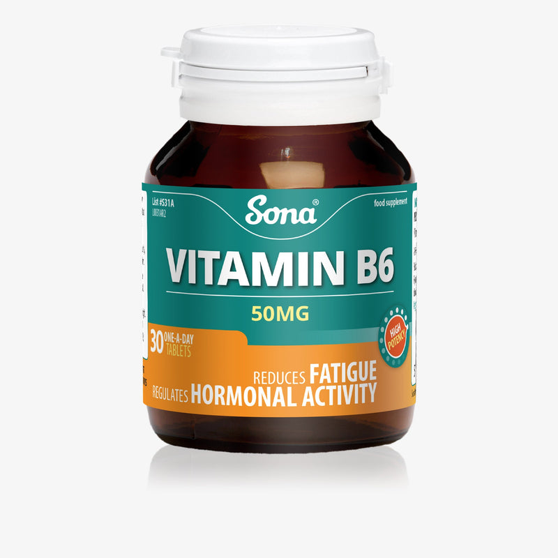 Sona Vitamin B6 50MG 30s - Cobh Pharmacy