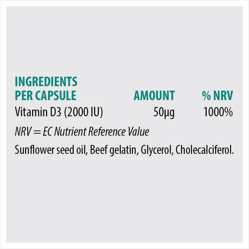 SONA VITAMIN D2000 CAPS 120CAP - Cobh Pharmacy