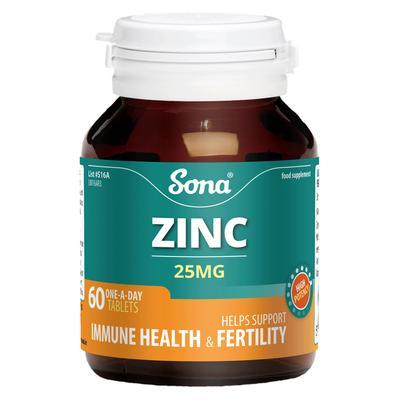 Sona Zinc 25mg 60 Tablets - Cobh Pharmacy