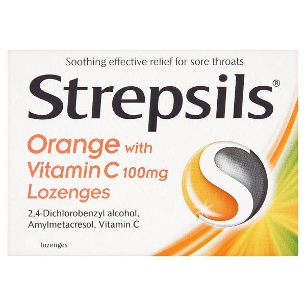 Strepsils Orange & Vitamin C Lozenges - 24 Pack - Cobh Pharmacy