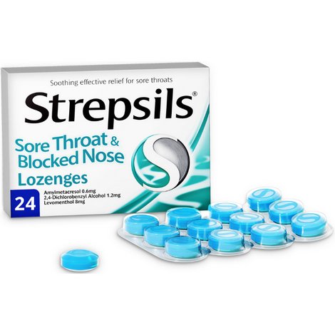 Strepsils Sore Throat & Blocked Nose Lozenges - 24 Pack - Cobh Pharmacy