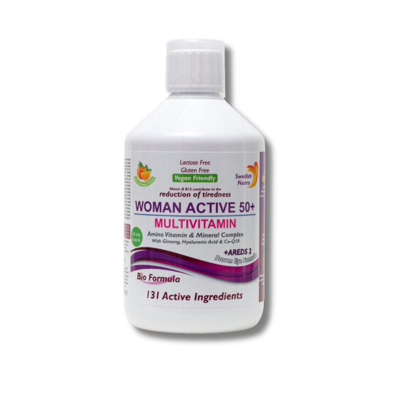 SWEDISH NUTRA WOMAN ACTIVE 50 PLUS MULTIVITAMIN 500ML - Cobh Pharmacy