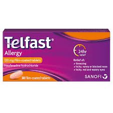 TELFAST ALLERGY 120MG FC TABS 30S - Cobh Pharmacy